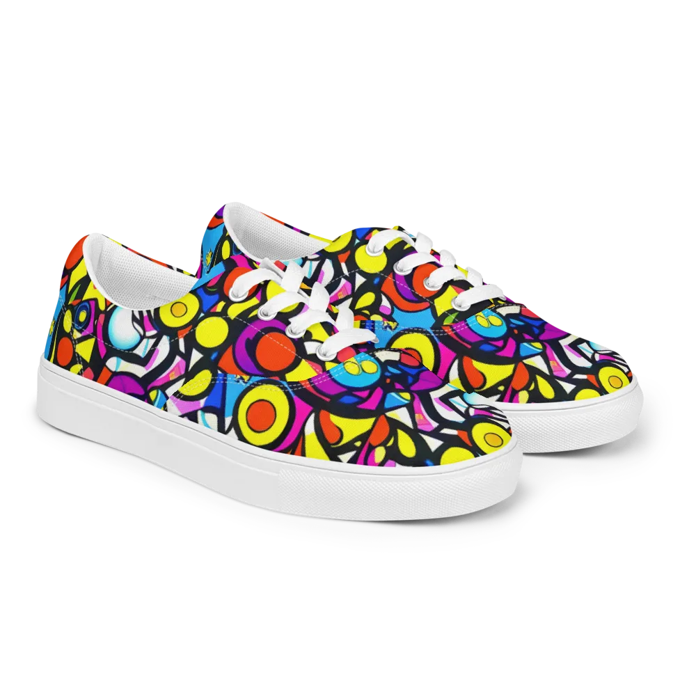 Eclectic Fantasy on Men's Lace-Up Canvas Shoes — Right Front