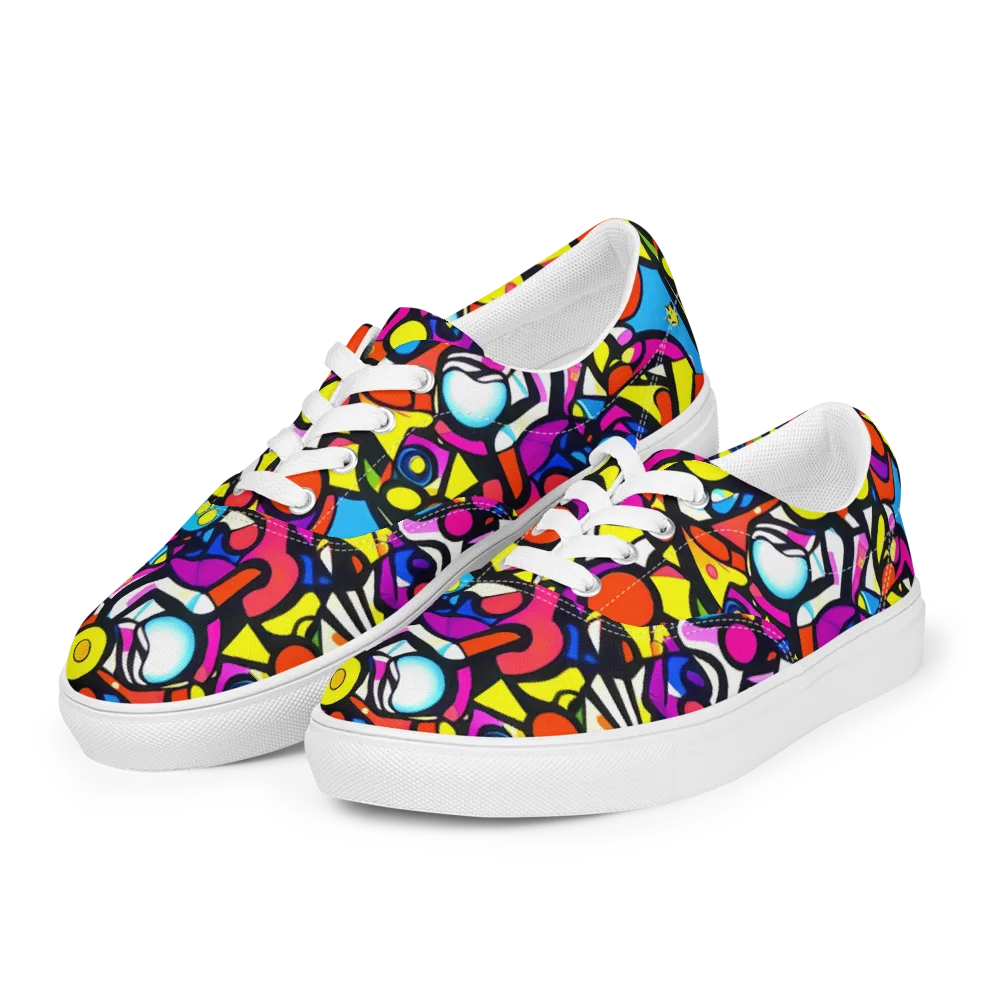 Eclectic Fantasy on Men's Lace-Up Canvas Shoes — Left Front