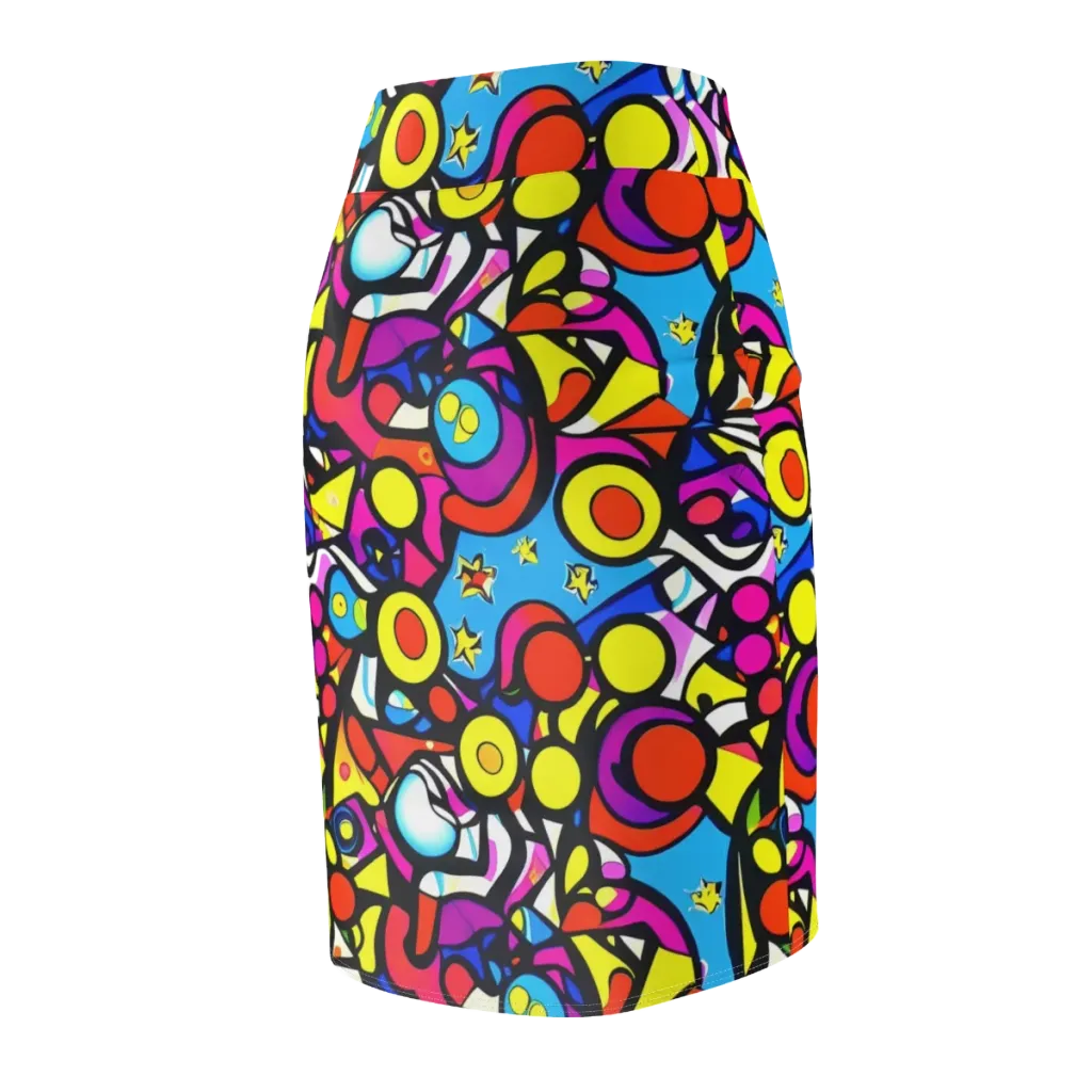 Eclectic Fantasy on Pencil Skirt — Back Side