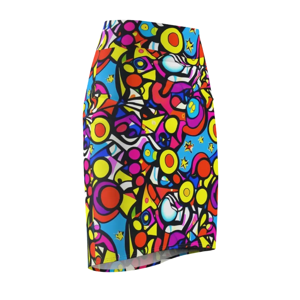 Eclectic Fantasy on Pencil Skirt — Front Side
