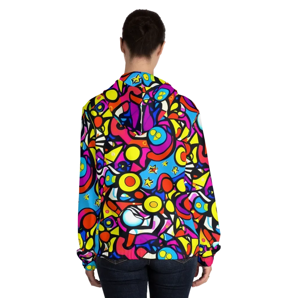 Eclectic Fantasy on Women's Full-Zip Hoodie — Back On Person