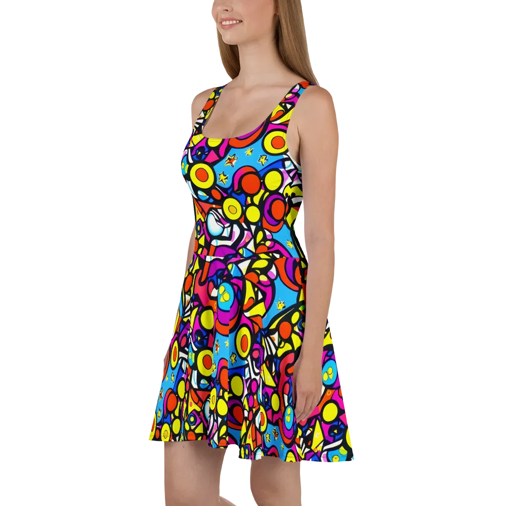 Eclectic Fantasy on Skater Dress — Left