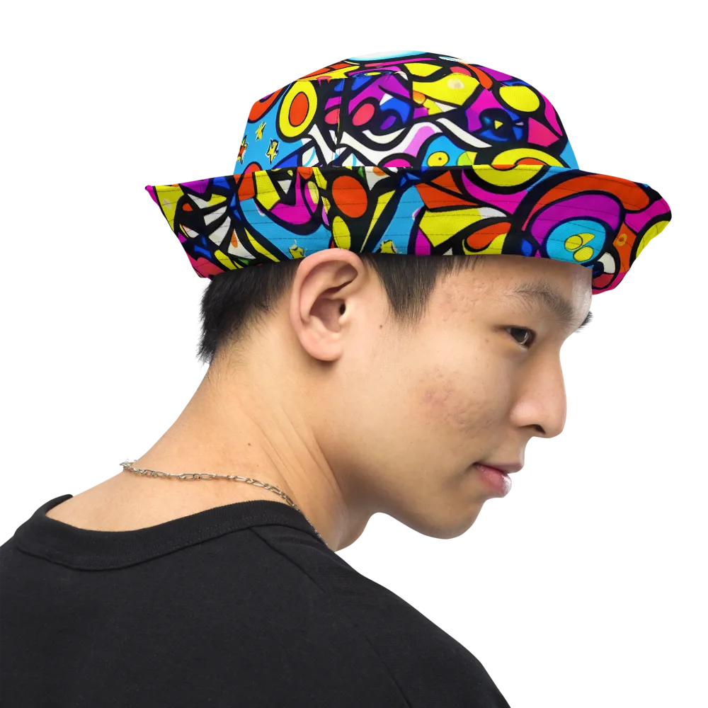 Eclectic Fantasy on Reversible Bucket Hat — Right Outside