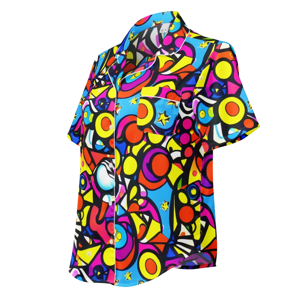 Eclectic Fantasy on Women's Short Sleeve Pajama Top — Left Front