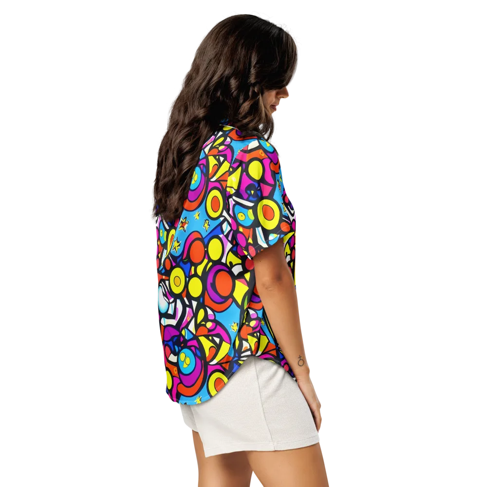 Eclectic Fantasy on Women's Short Sleeve Pajama Top — Right Back