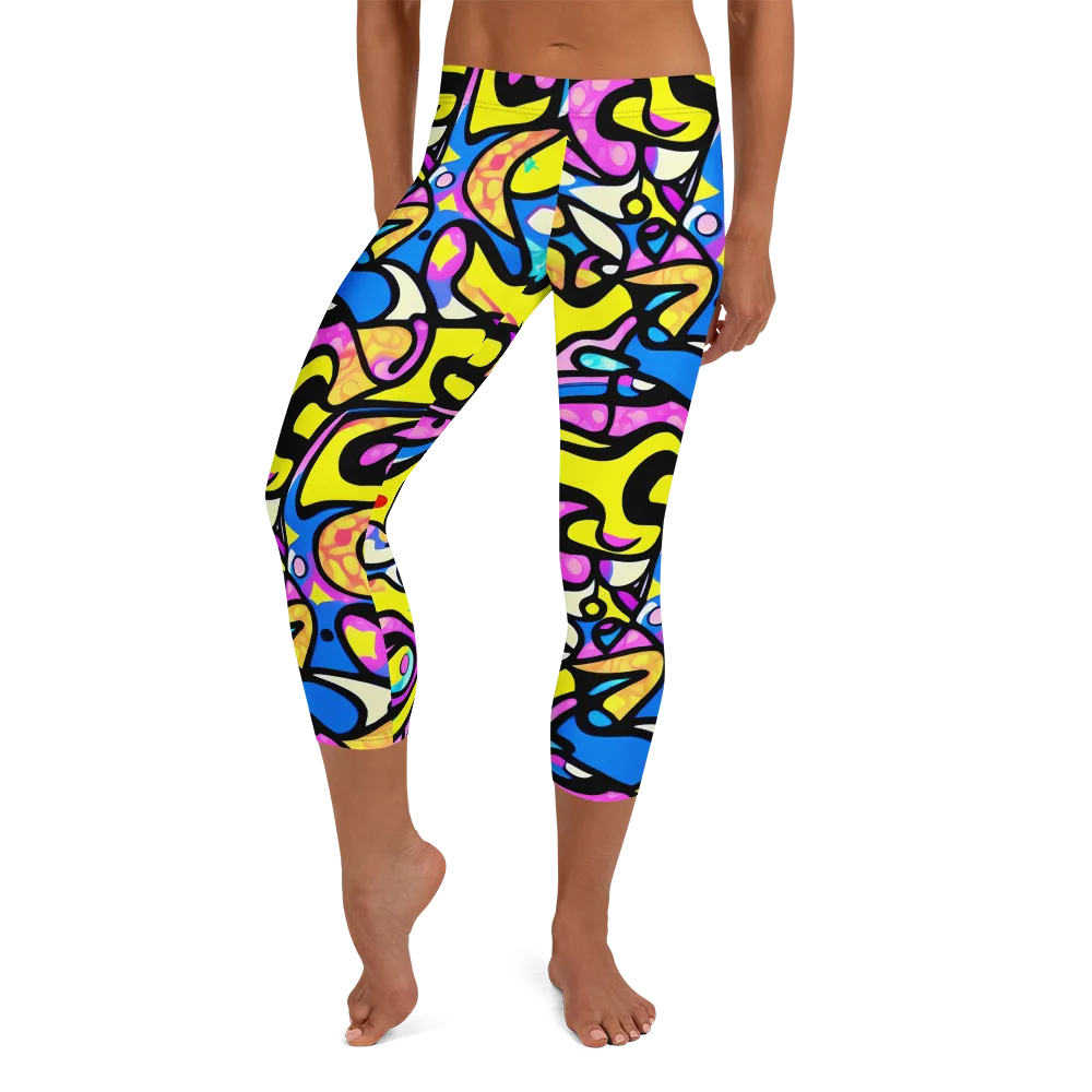 Britto's Odyssey on Capri Leggings — Front