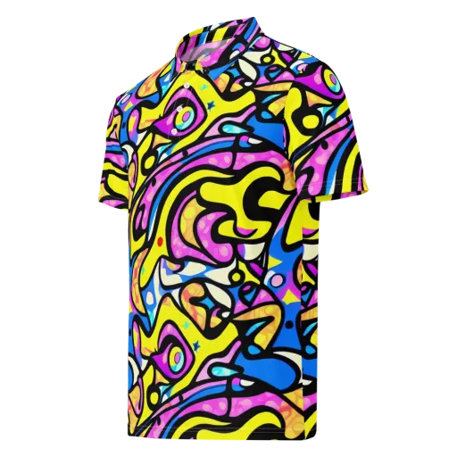 Britto's Odyssey on a Men's Slim Fit Polo Shirt