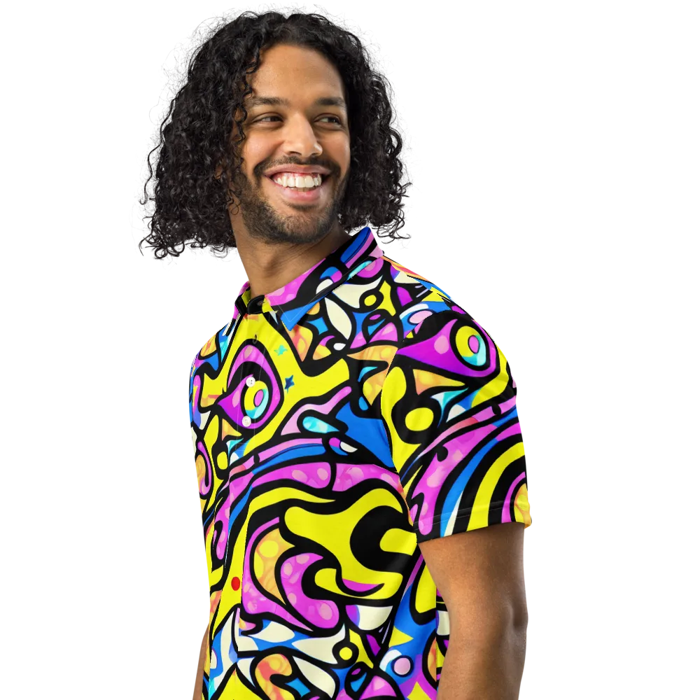Britto's Odyssey on Men's Slim Fit Polo Shirt — Left Front