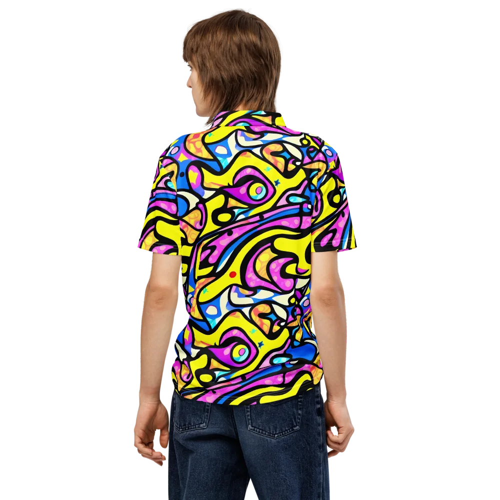 Britto's Odyssey on Men's Slim Fit Polo Shirt — Back