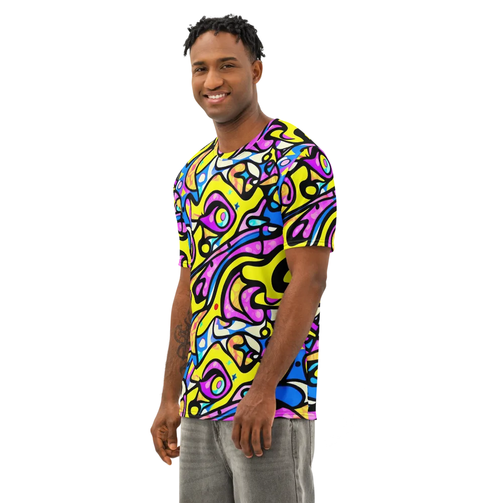 Britto's Odyssey on Men's Cotton Crew Neck T-Shirt — Left Front