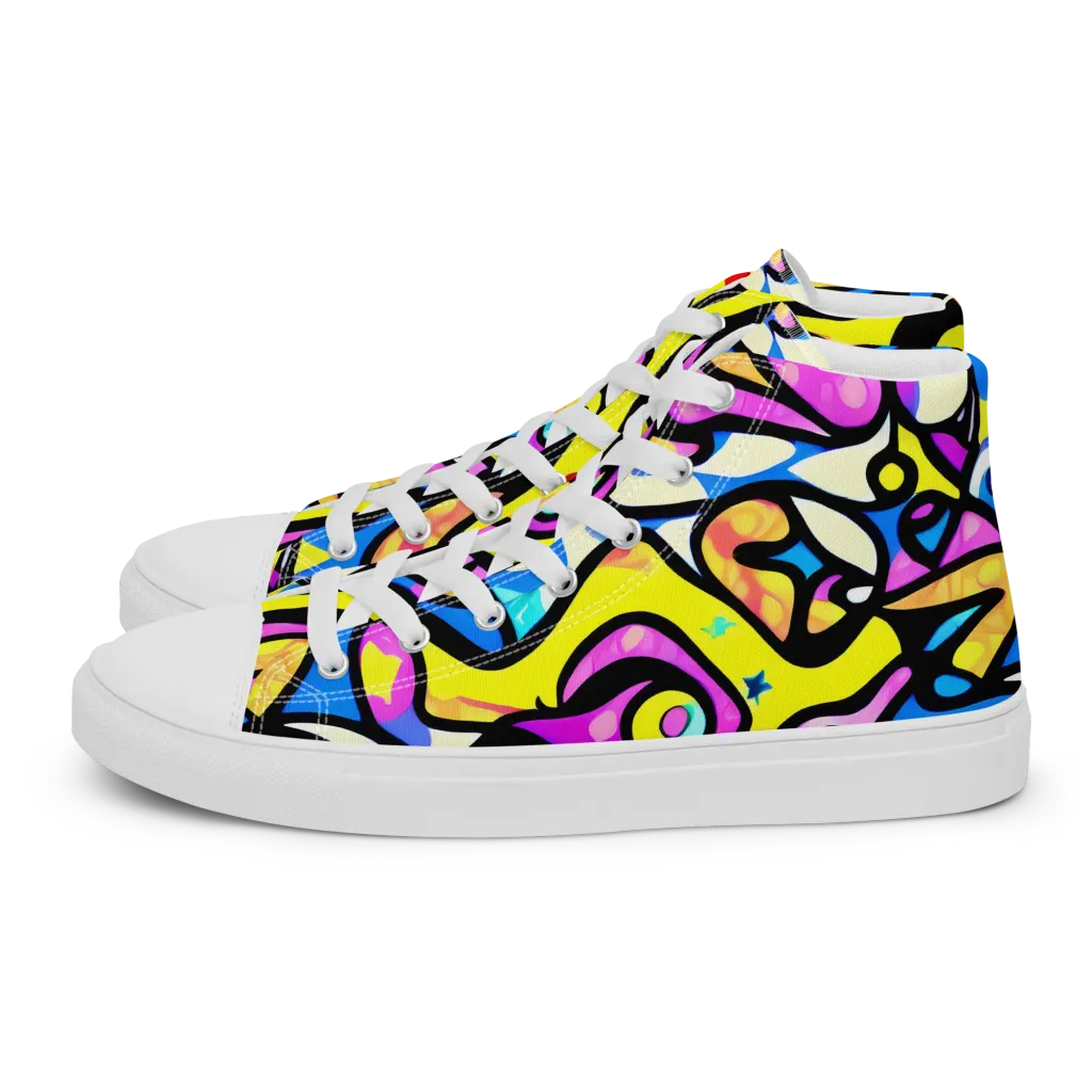 Britto's Odyssey on Women's High Top Canvas Shoes — Left