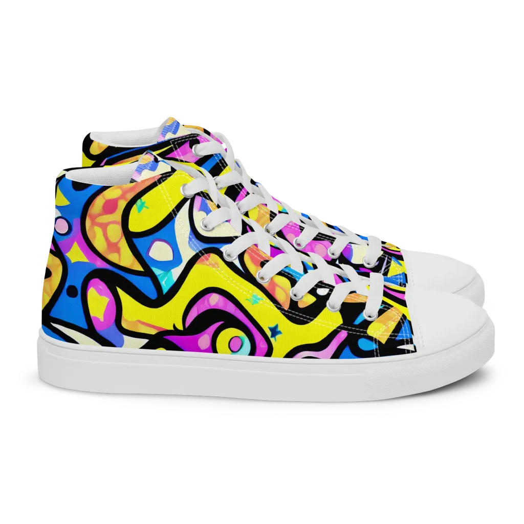 Britto's Odyssey on Women's High Top Canvas Shoes — Right