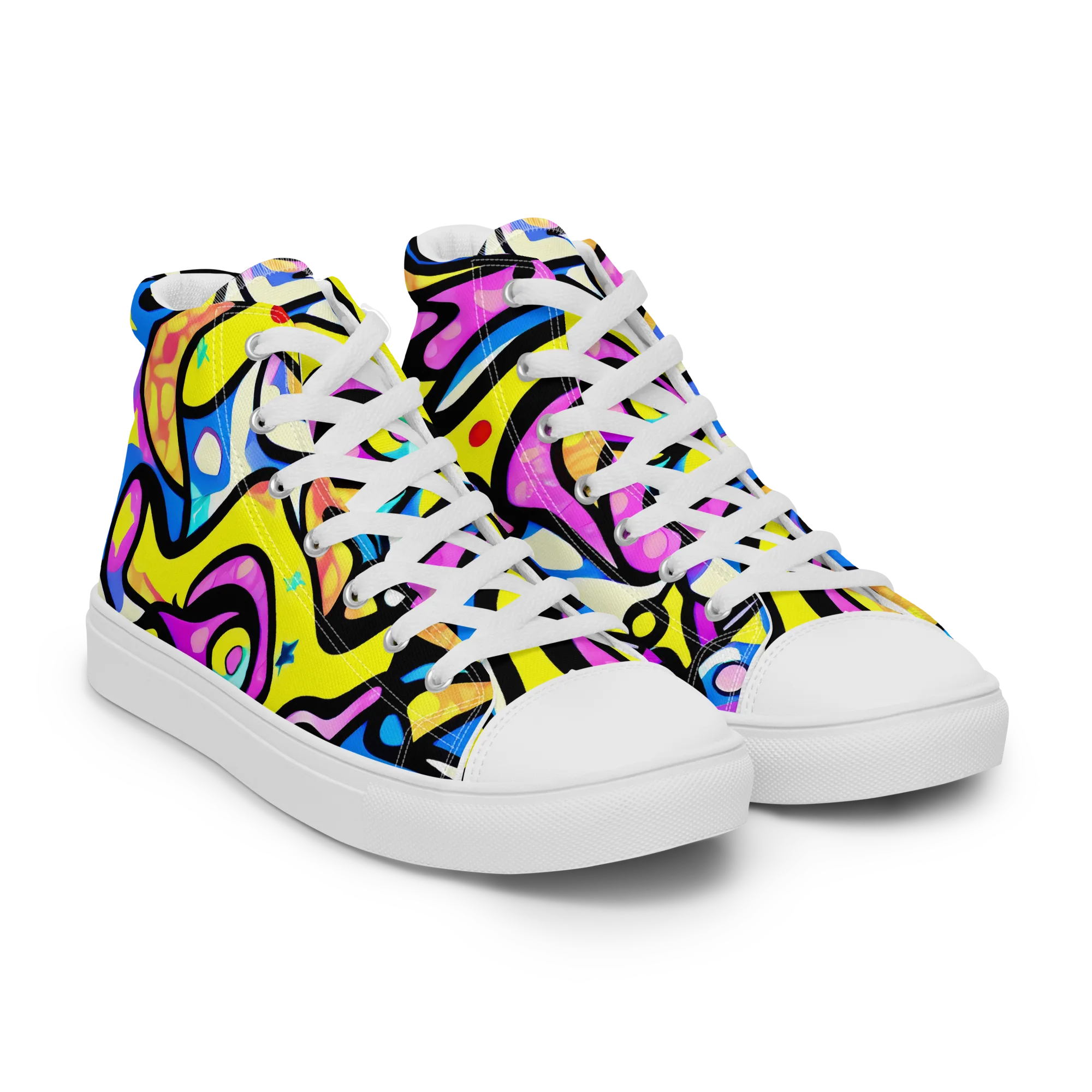 Britto's Odyssey on Women's High Top Canvas Shoes — Right Front