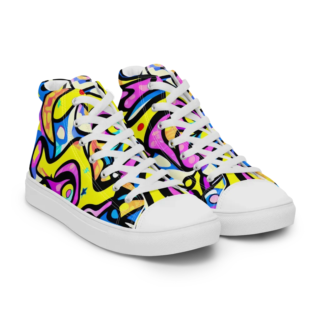 Britto's Odyssey on Women's High Top Canvas Shoes — Right Front