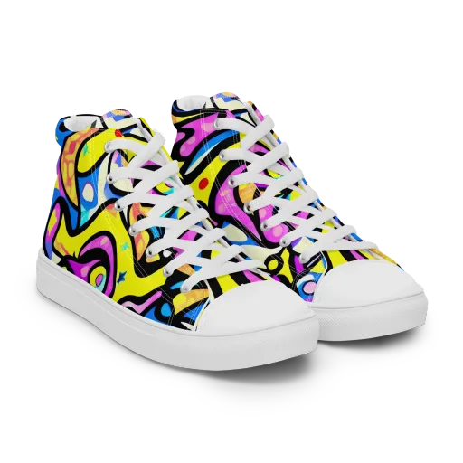 Britto's Odyssey on a Women's High Top Canvas Shoes