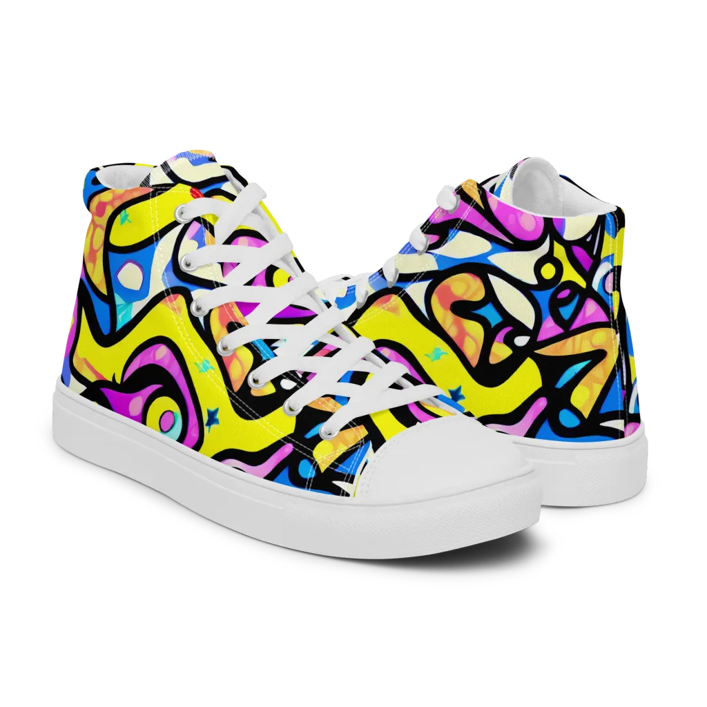 Britto's Odyssey on Women's High Top Canvas Shoes — Right