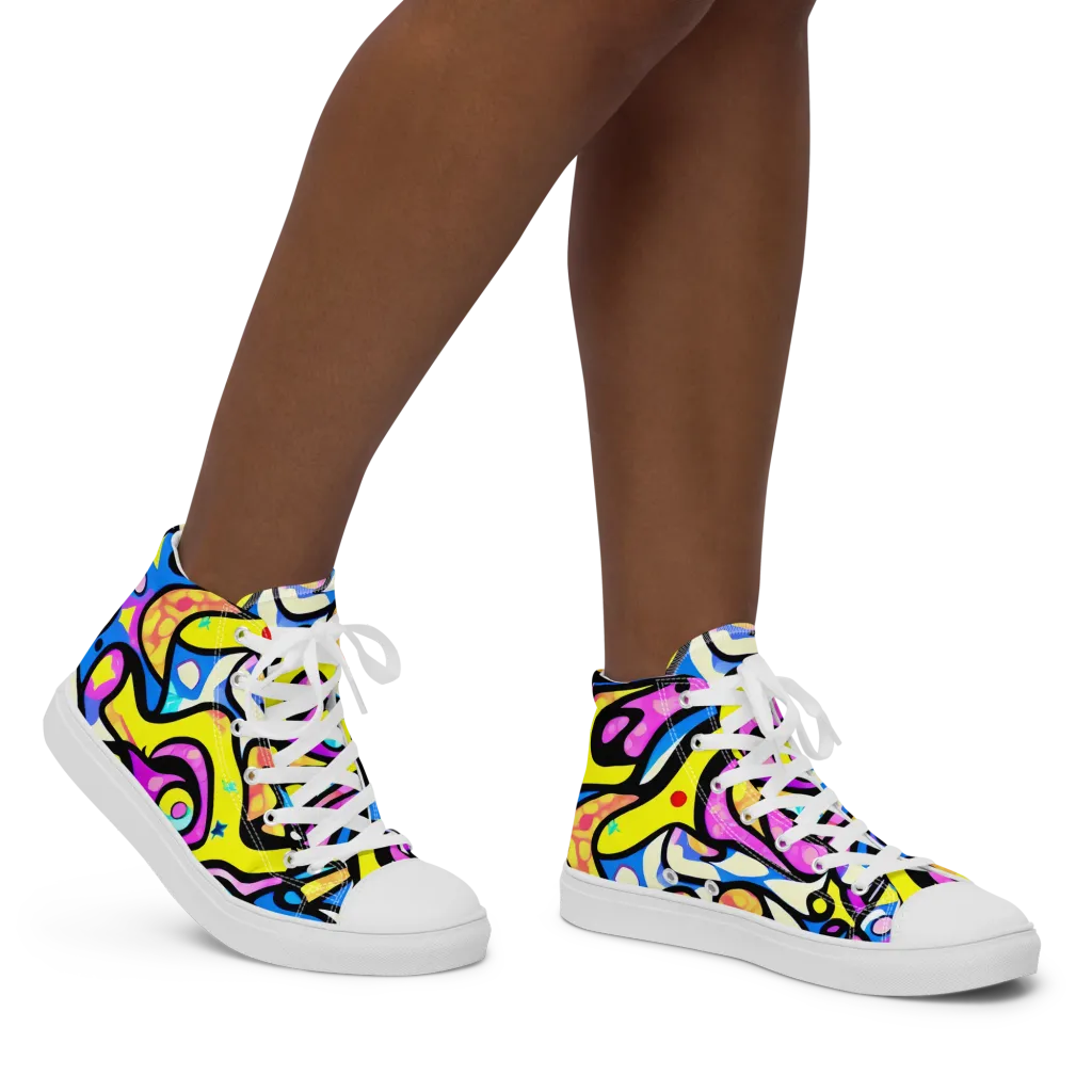 Britto's Odyssey on Women's High Top Canvas Shoes — Right