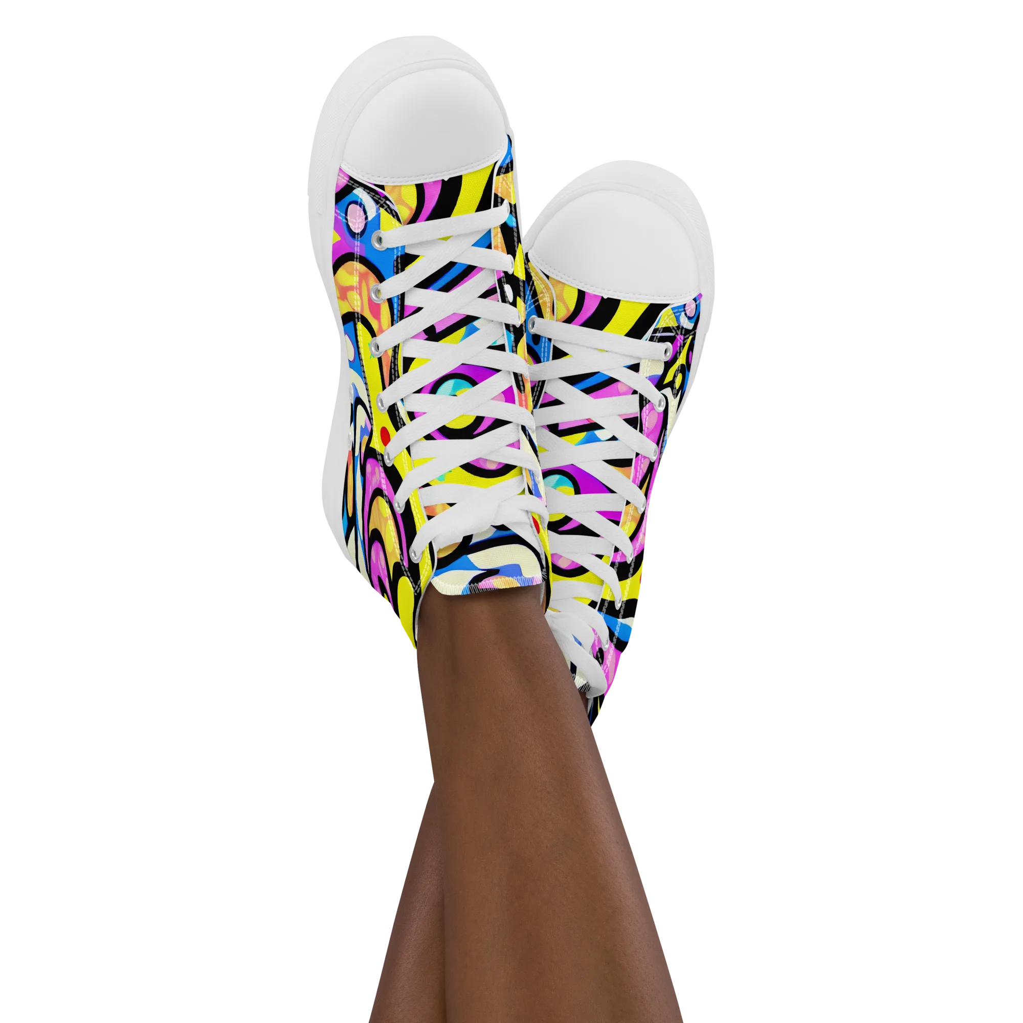 Britto's Odyssey on Women's High Top Canvas Shoes — Front