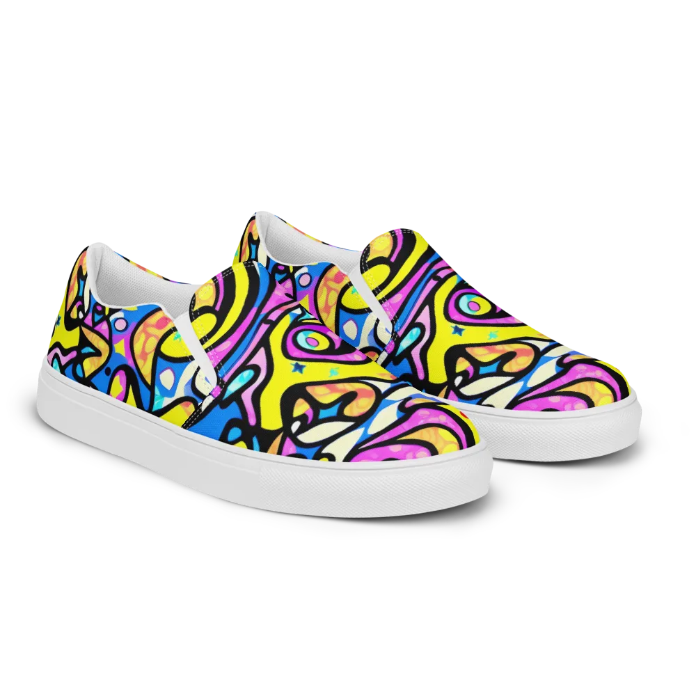 Britto's Odyssey on Men's Slip-On Canvas Shoes — Right Front