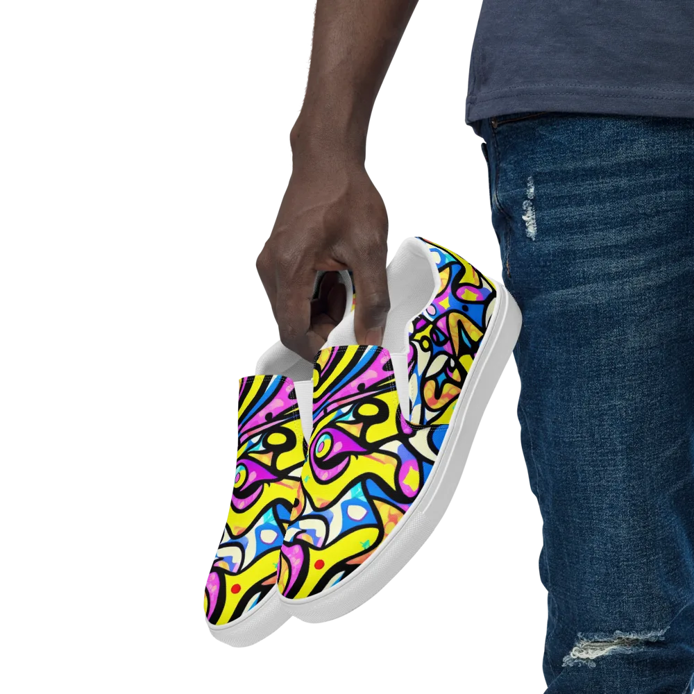 Britto's Odyssey on Men's Slip-On Canvas Shoes — Left Front