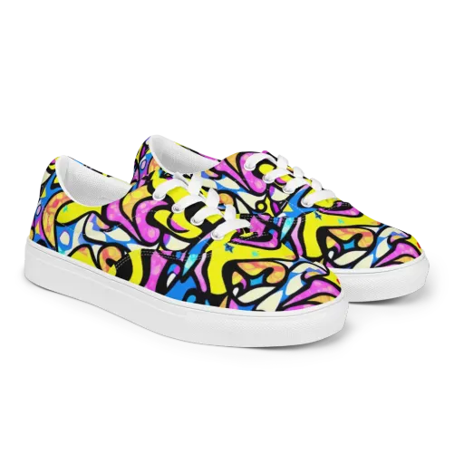 Britto's Odyssey on a Men's Lace-Up Canvas Shoes