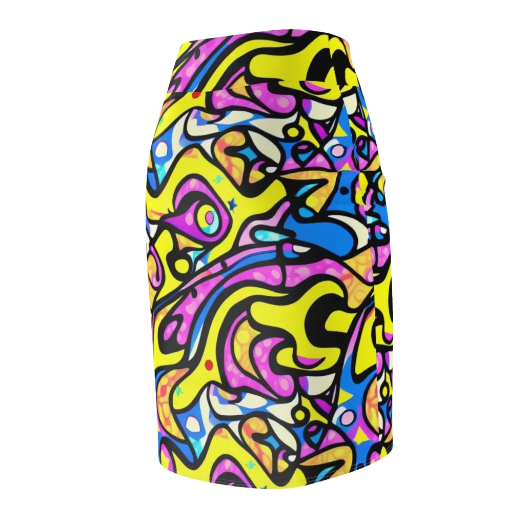 Britto's Odyssey on Pencil Skirt — Back Side