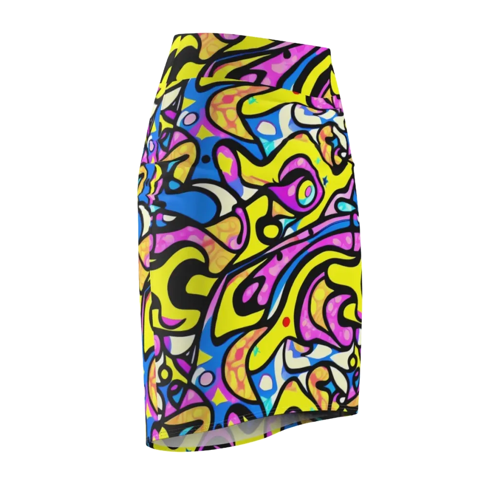 Britto's Odyssey on Pencil Skirt — Front Side