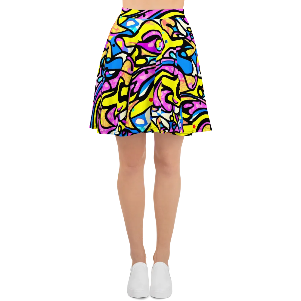 Britto's Odyssey on Skater Skirt — Front