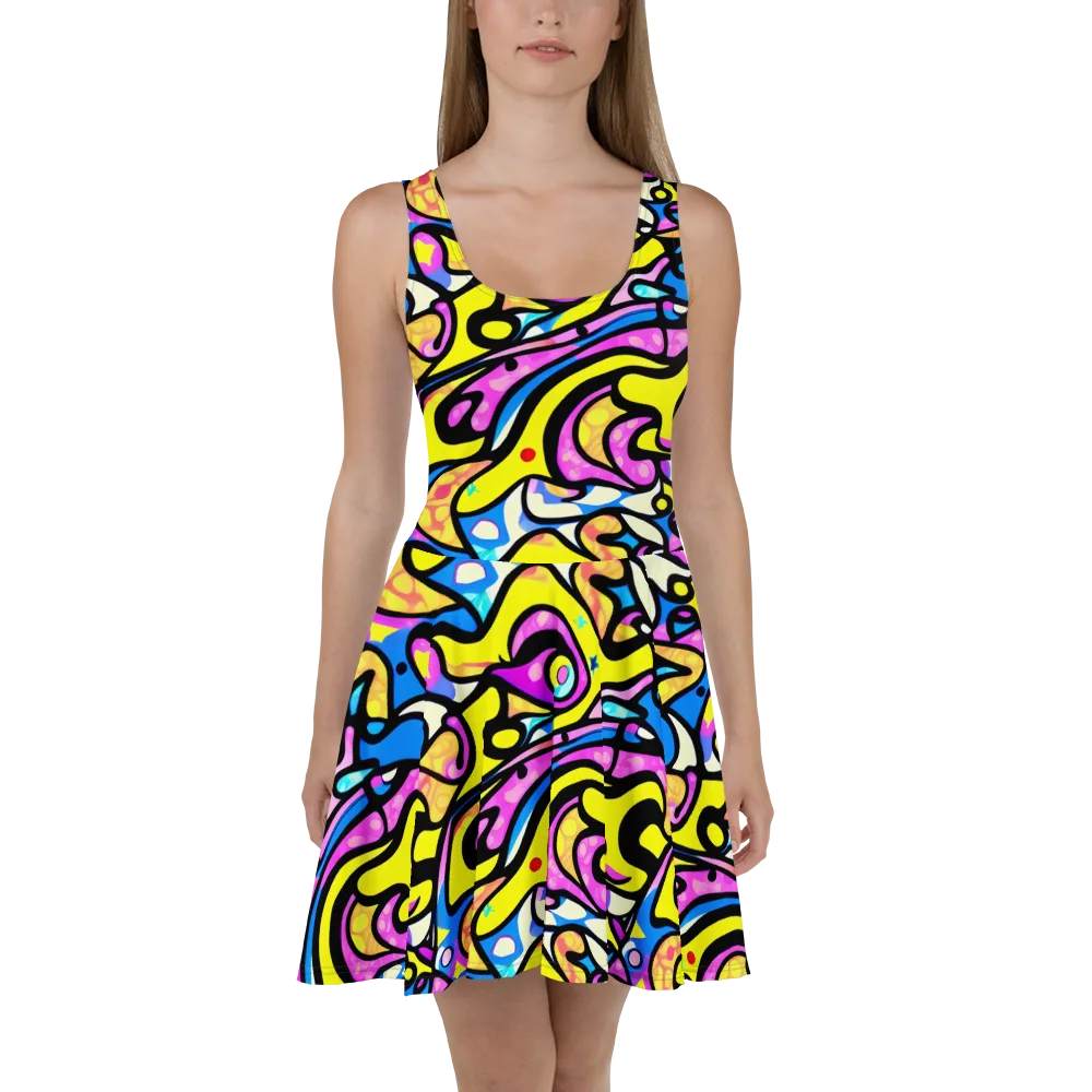 Britto's Odyssey on Skater Dress — Front