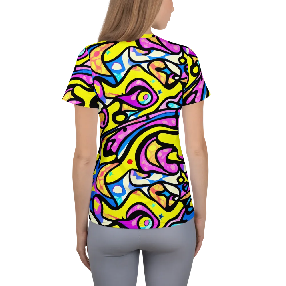 Britto's Odyssey on Women's Athletic T-Shirt — Back