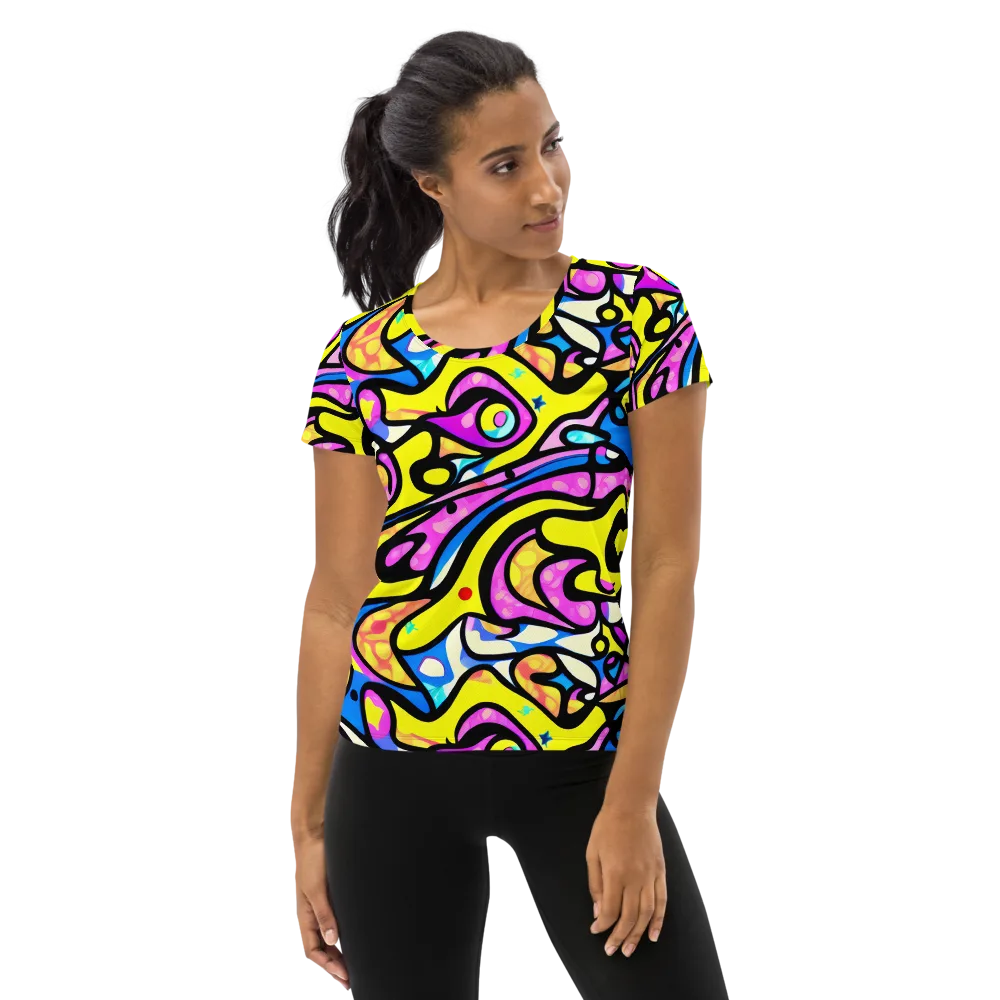 Britto's Odyssey on Women's Athletic T-Shirt — Front