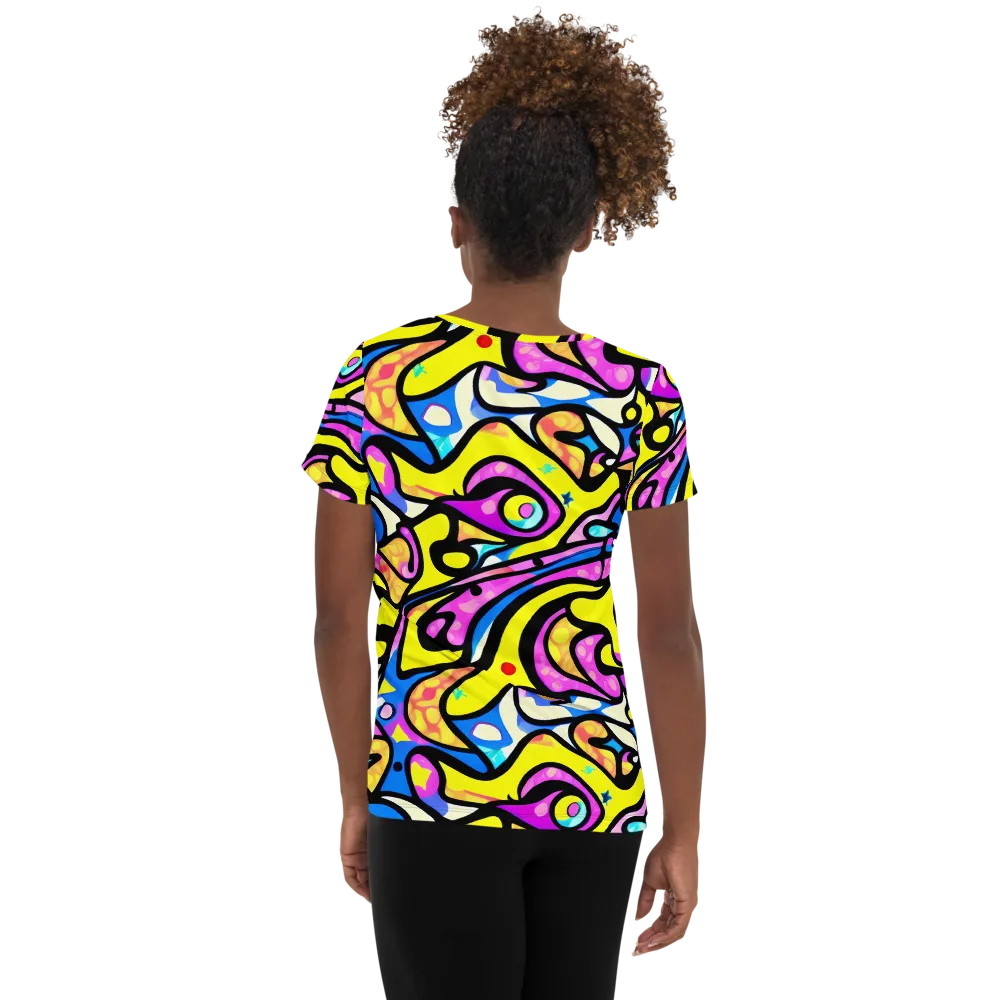 Britto's Odyssey on Women's Athletic T-Shirt — Back