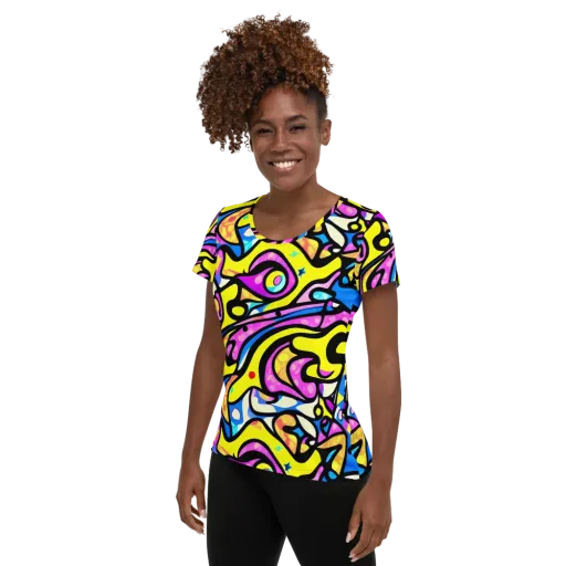 Britto's Odyssey on a Women's Athletic T-Shirt