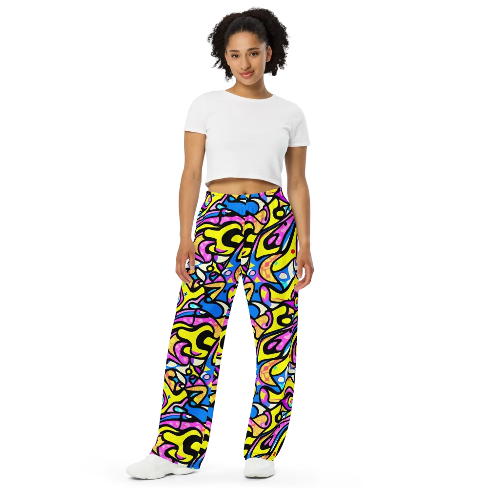 Britto's Odyssey on Wide-Leg Pants — Front
