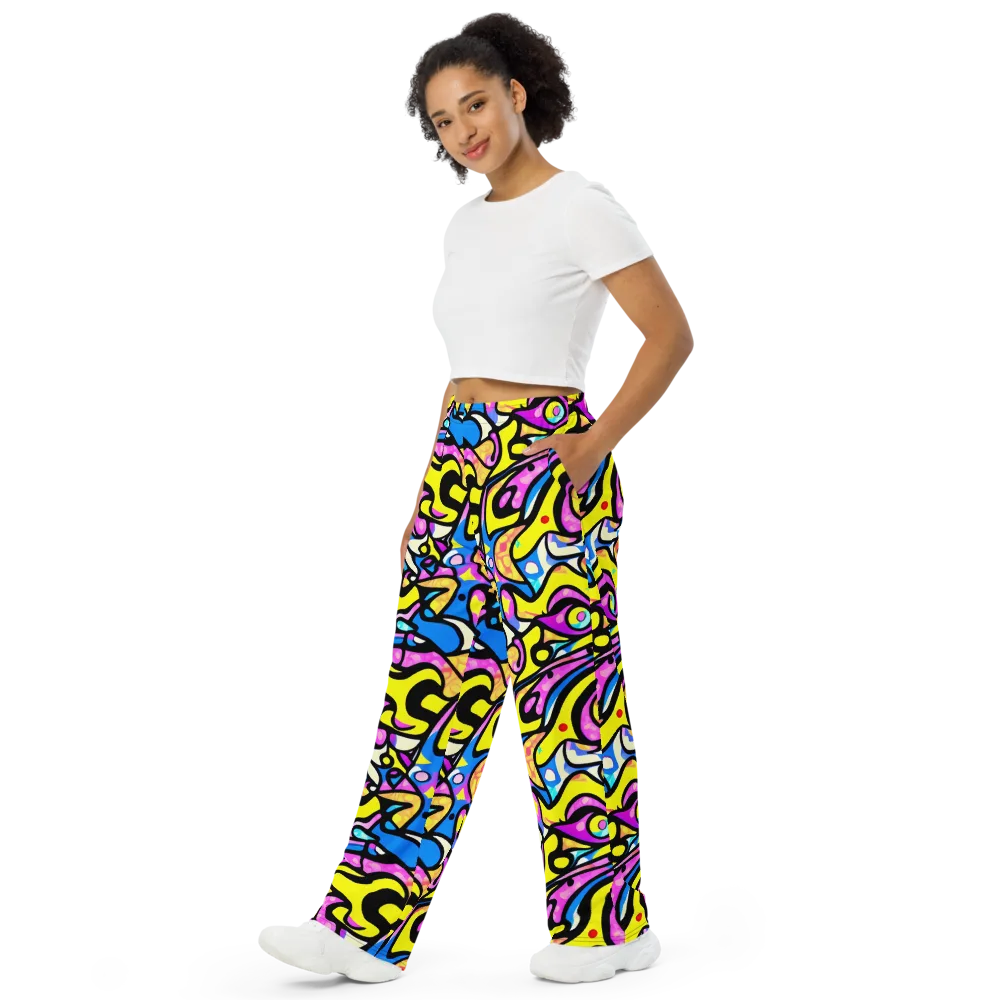 Britto's Odyssey on Wide-Leg Pants — Left Front
