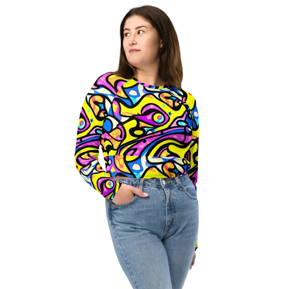 Britto's Odyssey on Long Sleeve Crop Top — Front