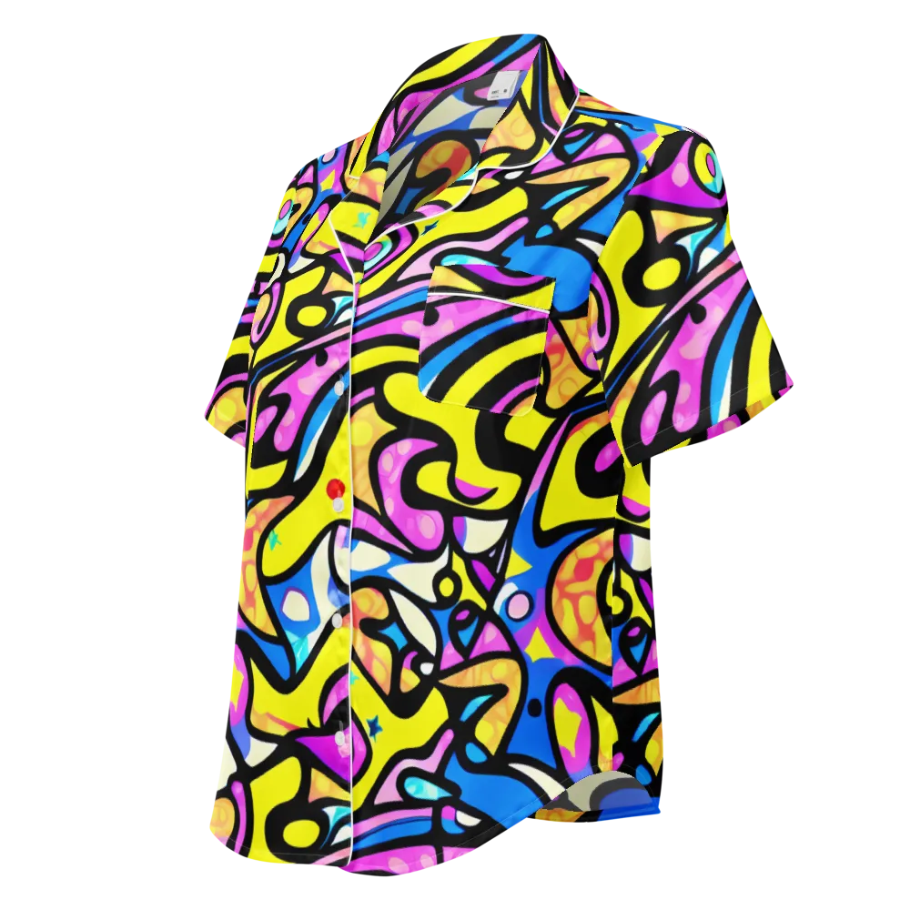 Britto's Odyssey on Women's Short Sleeve Pajama Top — Left Front