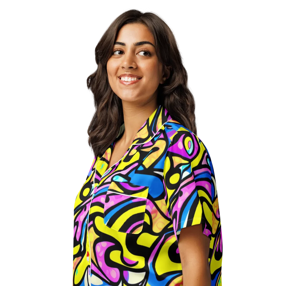 Britto's Odyssey on Women's Short Sleeve Pajama Top — Left Front