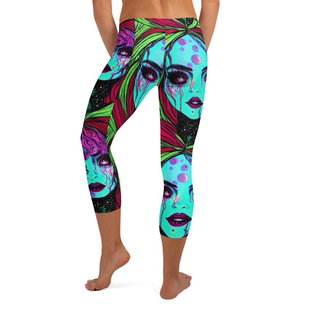 Luminous Nightfall on Capri Leggings — Back