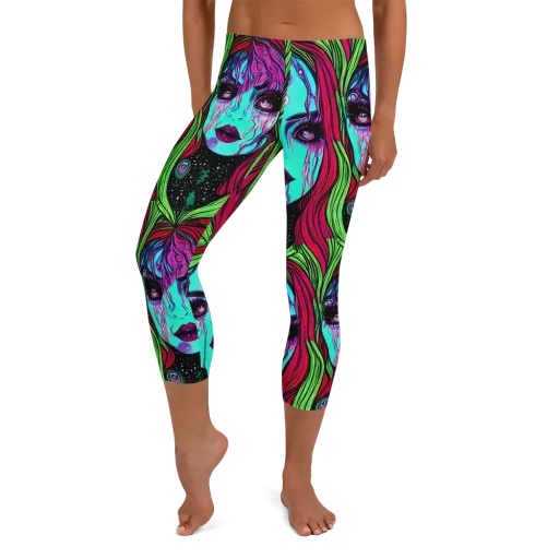 Luminous Nightfall on a Capri Leggings