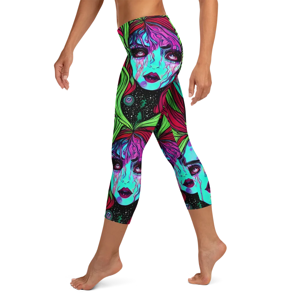 Luminous Nightfall on Capri Leggings — Left