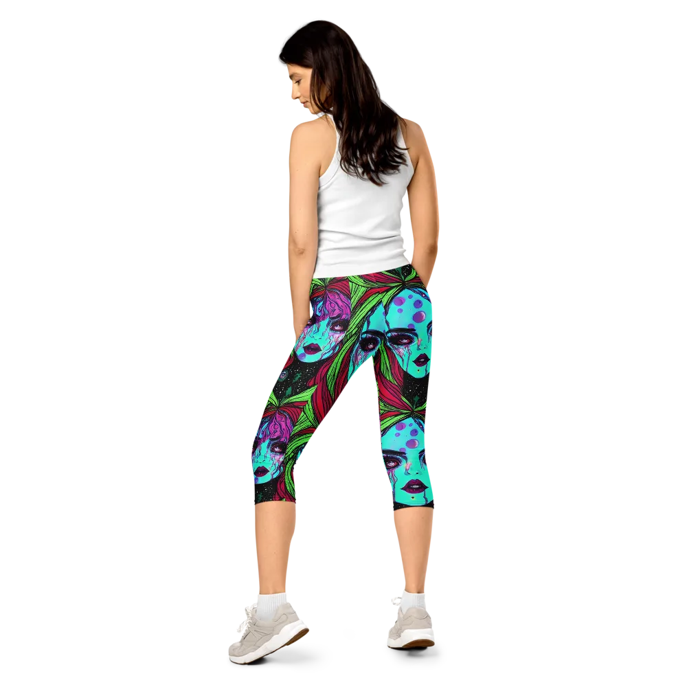 Luminous Nightfall on Capri Leggings — Back