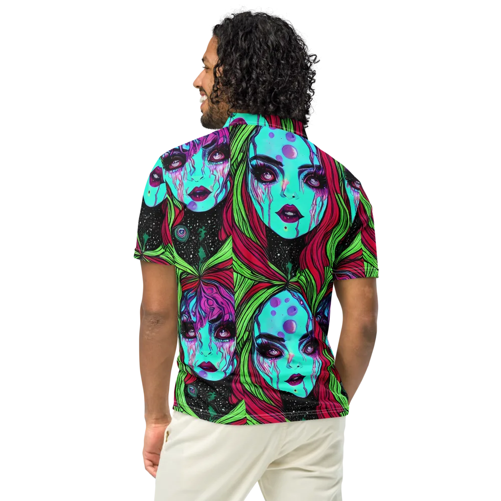 Luminous Nightfall on Men's Slim Fit Polo Shirt — Back