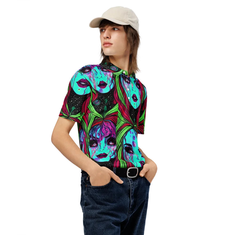 Luminous Nightfall on Men's Slim Fit Polo Shirt — Right Front