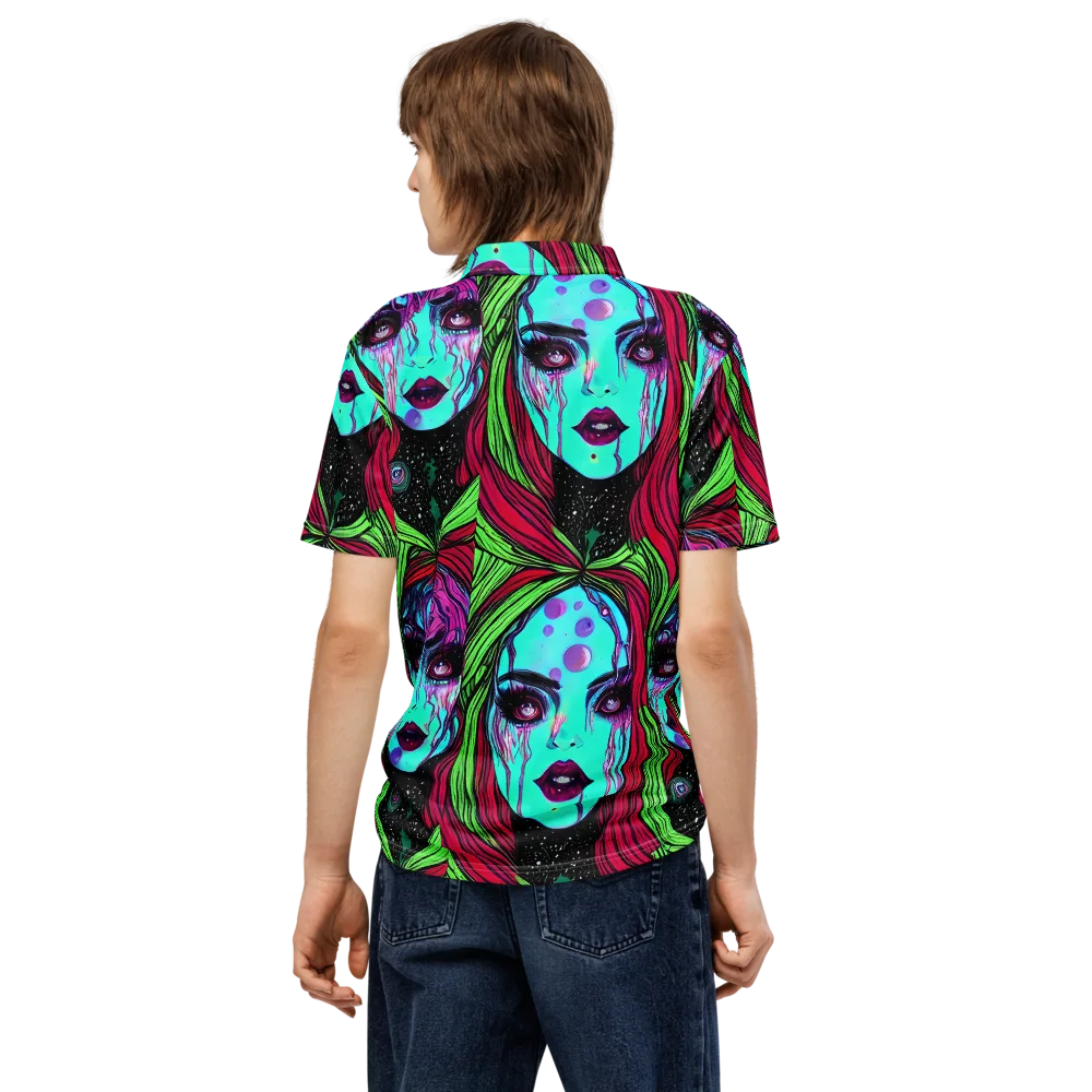 Luminous Nightfall on Men's Slim Fit Polo Shirt — Back