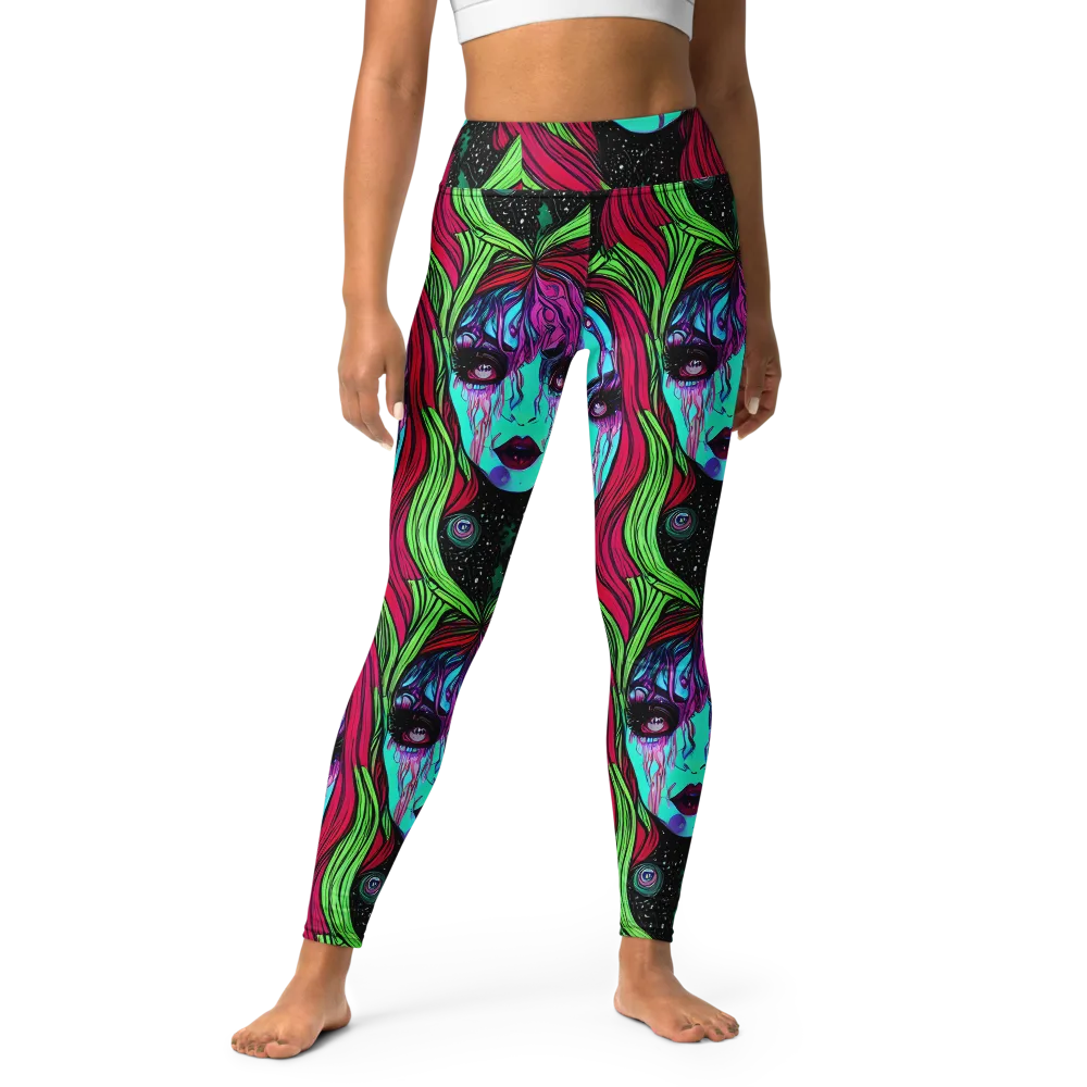 Luminous Nightfall on Yoga Leggings — Front