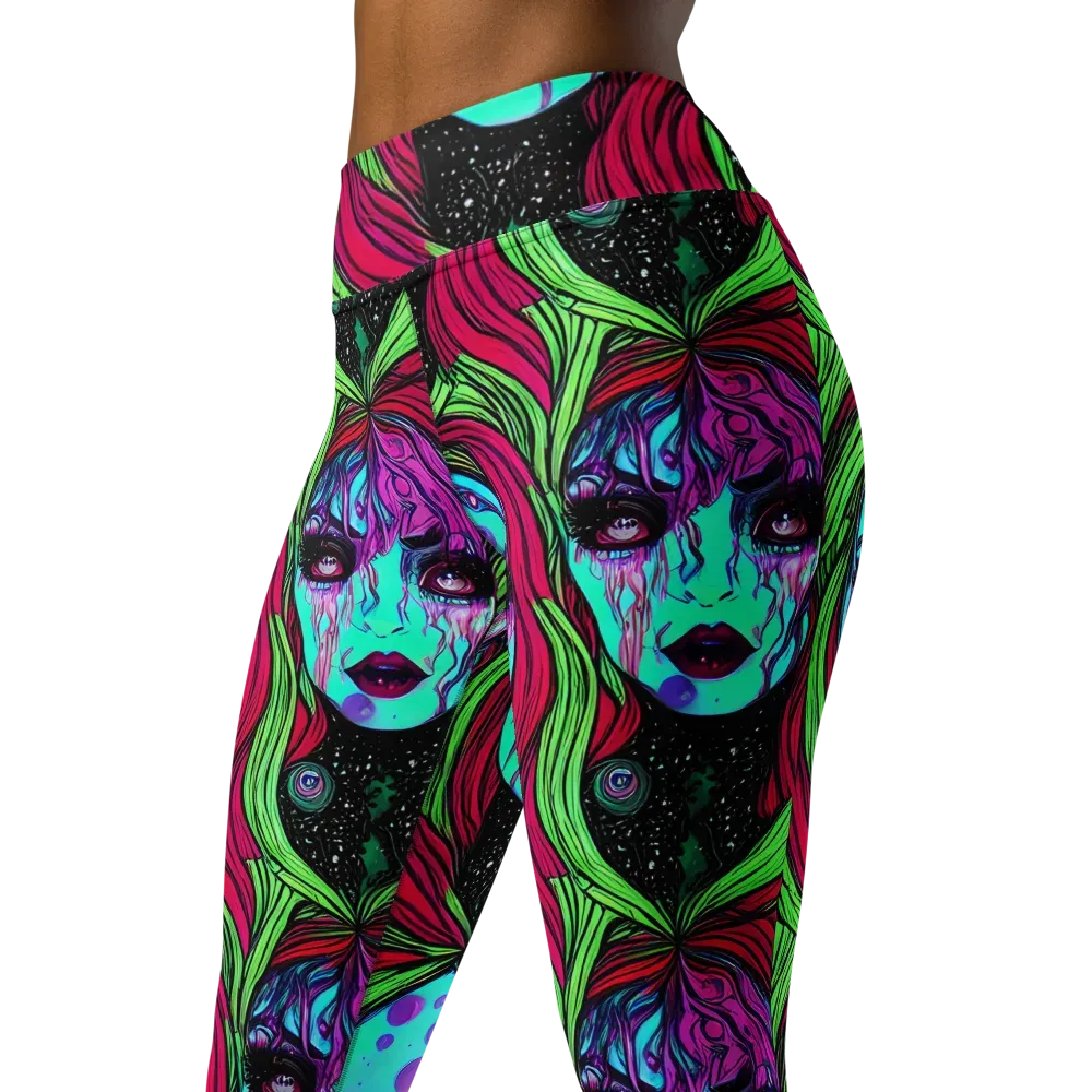 Luminous Nightfall on Yoga Leggings — Left Front