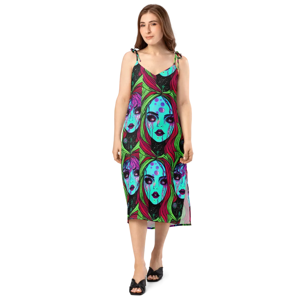 Luminous Nightfall on Slip Dress — Front