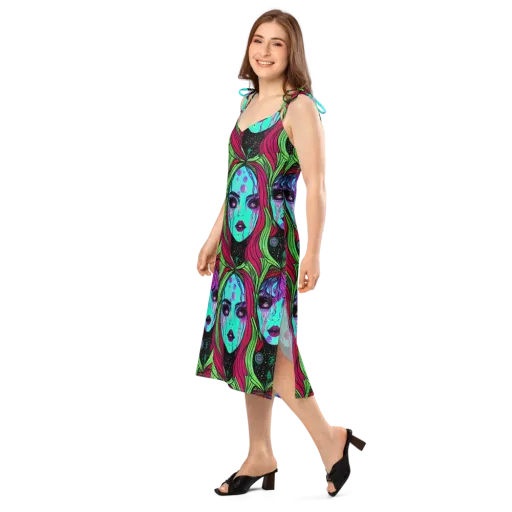 Luminous Nightfall on a Slip Dress