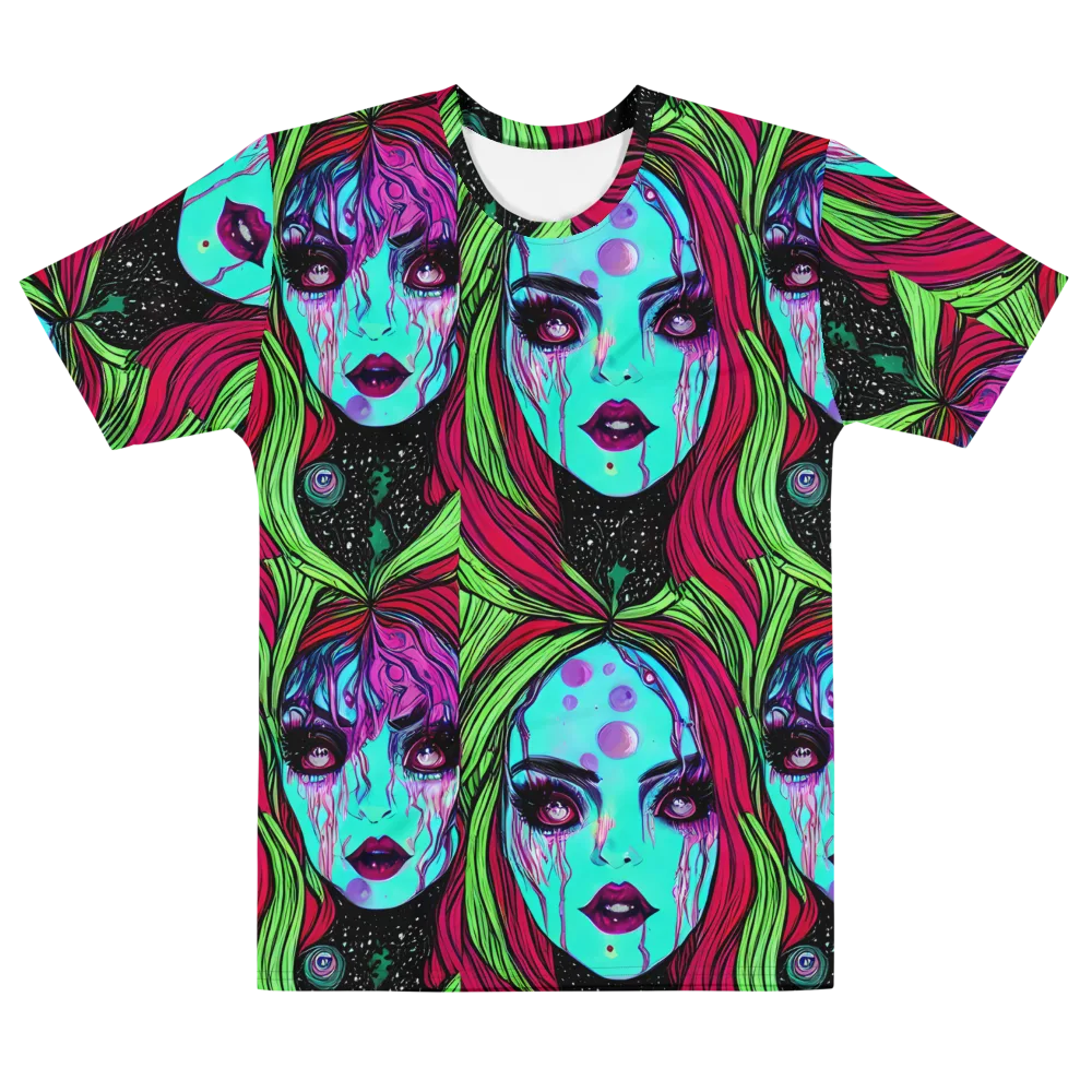 Luminous Nightfall on Men's Cotton Crew Neck T-Shirt — Front